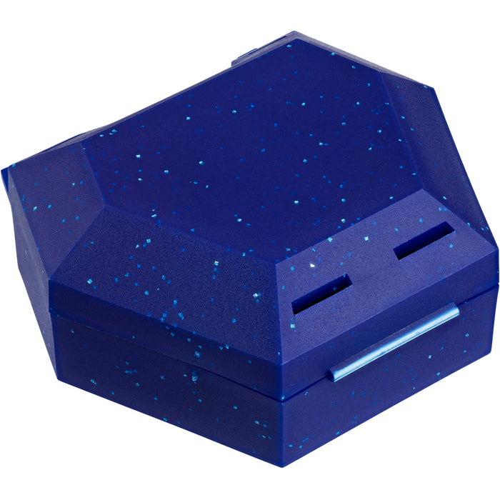 Zahnspangenbox mit Kordel Farbe Blau mit Glitzer, 1 St. Box