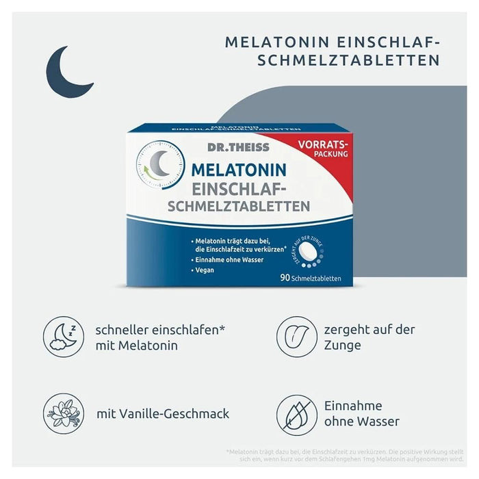 DR. THEISS Melatonin Einschlaf-Schmelztabletten, 90 pc Tablettes