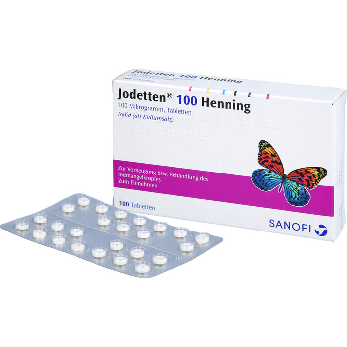 Jodetten 100 Henning Tabletten zur Vorbeugung und Behandlung des Jodmangelkropfes, 100 pc Tablettes