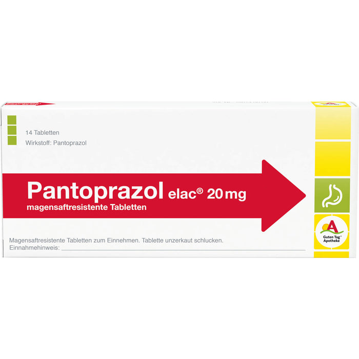 Pantoprazol elac 20 mg Tabletten bei Sodbrennen, 14 pcs. Tablets