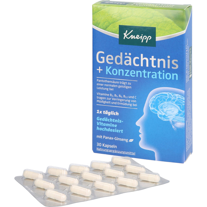 Kneipp Gedächtnis + Konzentration, 30 pcs. Capsules