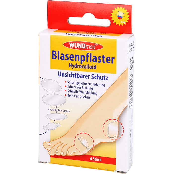 Blasenpflaster transparent 4 Größen hydrocolloid, 6 St