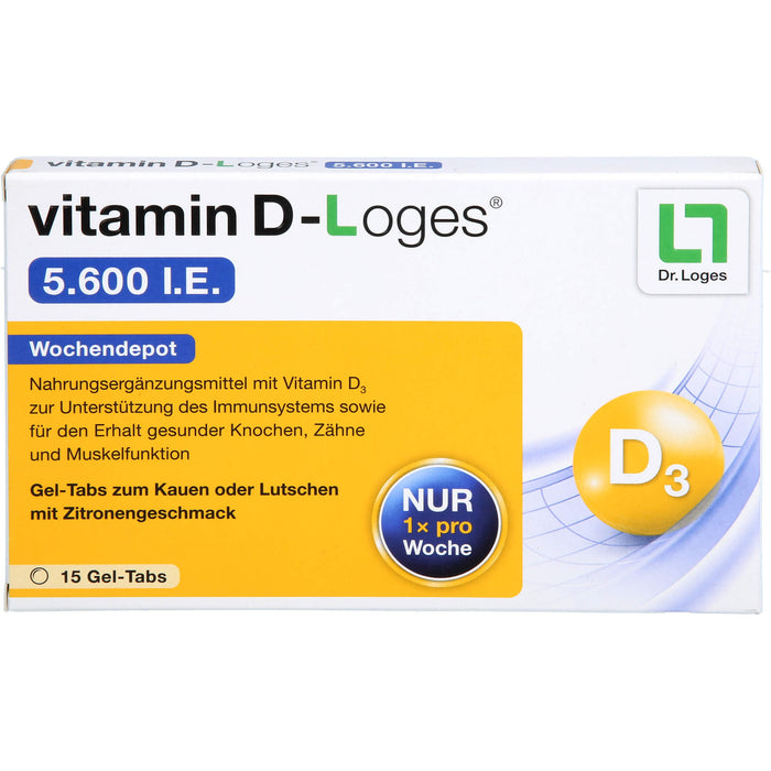 vitamin D-Loges 5.600 I.E. Gel-Tabs, 15 pc Tablettes