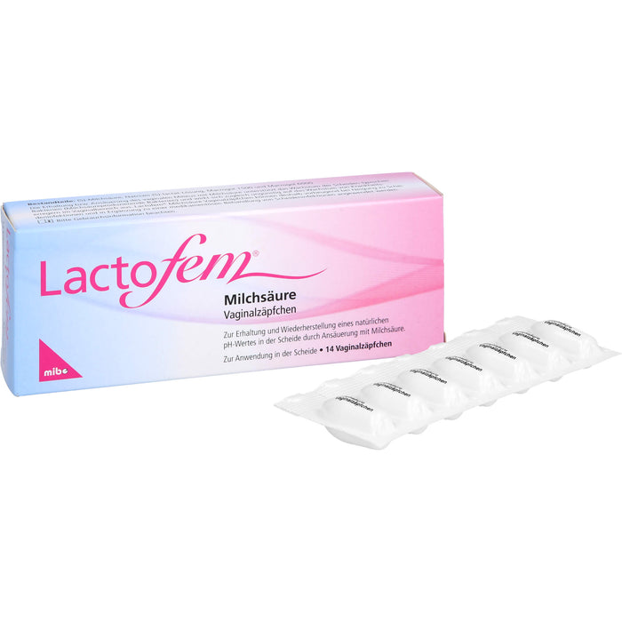 Lactofem Milchsäure Vaginalzäpfchen, 14 pcs. Suppositories