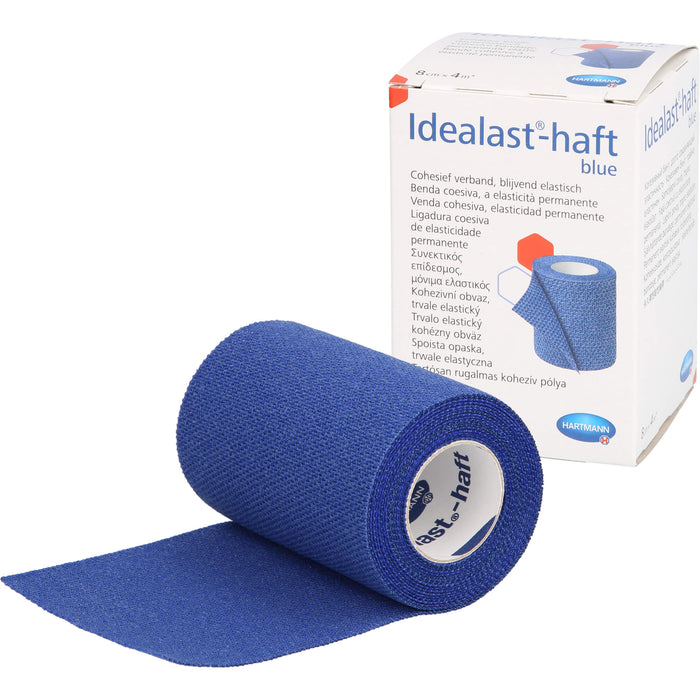 Idealast-haft color Binde 8cmx4m blau, 1 pcs. Bandage