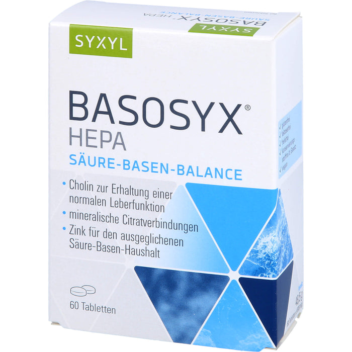 SYXYL BASOSYX Hepa Säure-Basen-Balance Tabletten, 60 pcs. Tablets