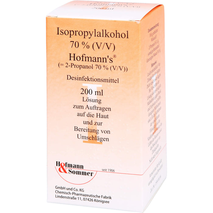 Isopropylalkohol 70% Hofmann's Desinfektionsmittel, 200 ml Lösung