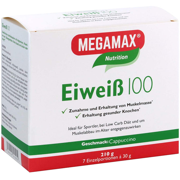 MEGAMAX Basic & Active Eiweiß 100 Pulver Cappuccino-Geschmack, 210 g Poudre