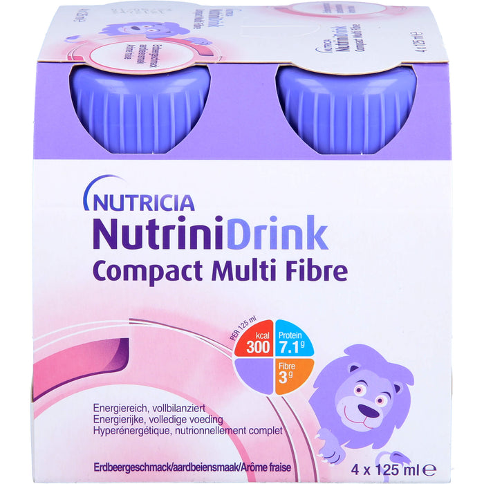 Nutrini Drink Compact Multi Fibre Erdbeere Trinknahrung, 4 pcs. Bottles