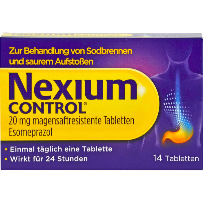 Nexium Control 20 mg Tabletten bei Sodbrennen, 14 pc Tablettes