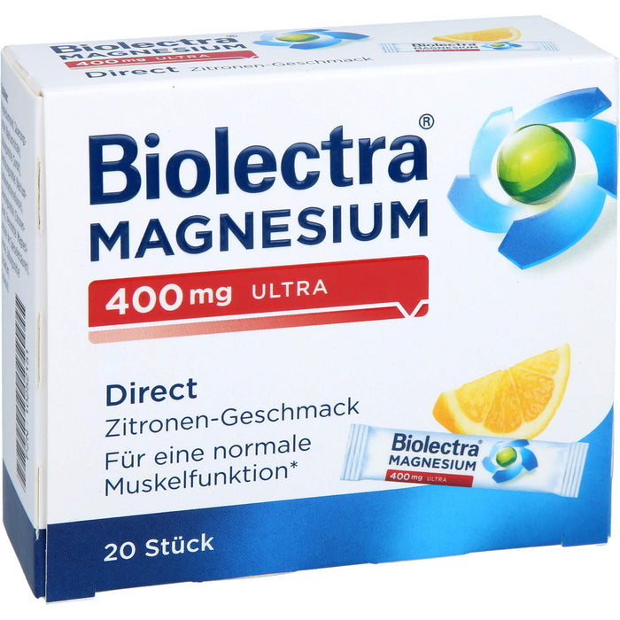 Biolectra Magnesium 400 mg ultra direct Zitronengeschmack, 20 pc Sachets