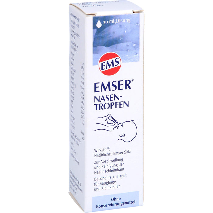 EMSER Nasentropfen zur Abschwellung und Reinigung der Nasenschleimhaut, 10 ml Lösung