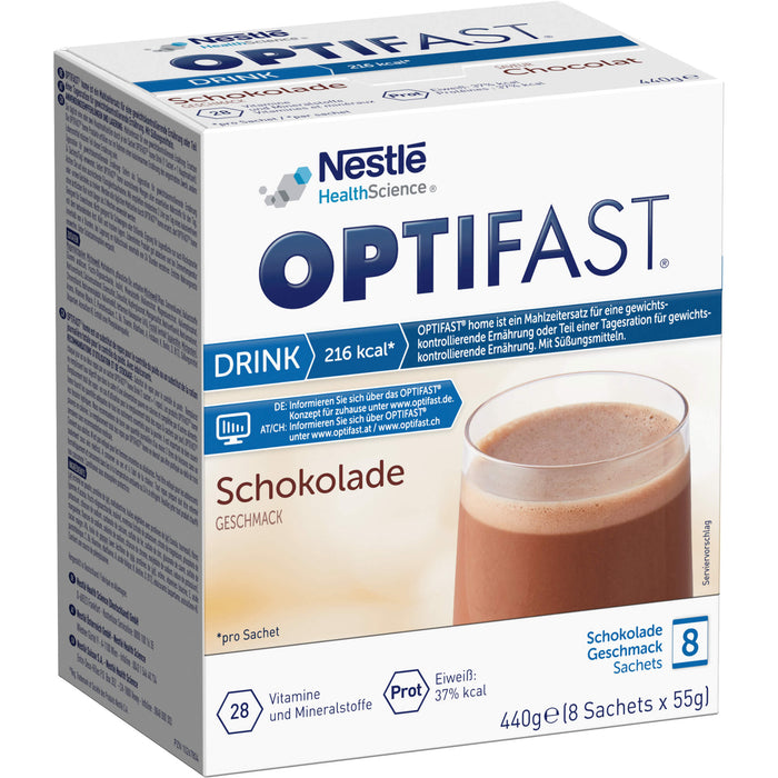 OPTIFAST home Drink Schokolade Pulver in Sachets, 8 pcs. Sachets