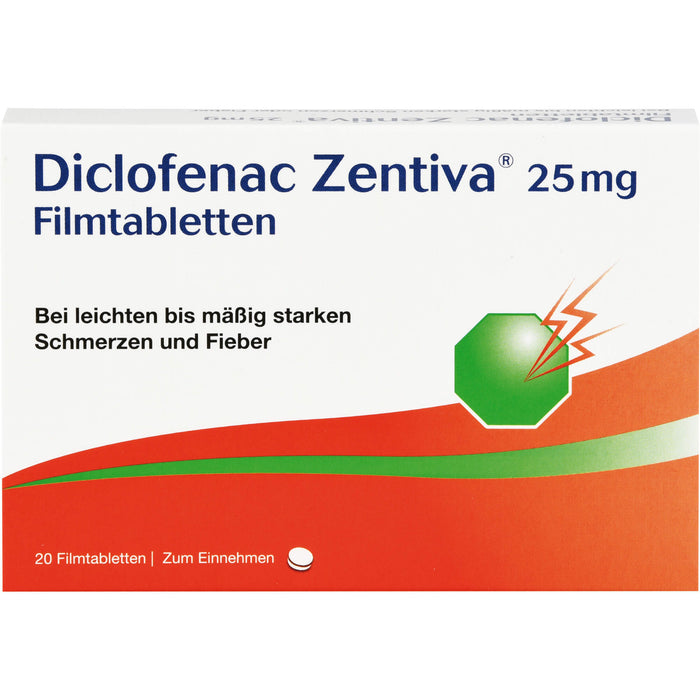 Diclofenac Zentiva 25 mg Filmtabletten, 20 pc Tablettes