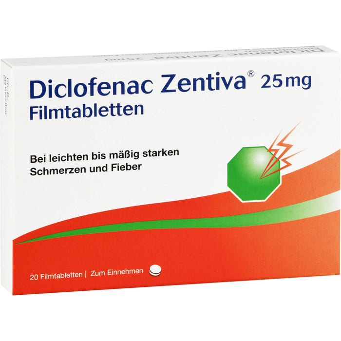 Diclofenac Zentiva 25 mg Filmtabletten, 20 pc Tablettes