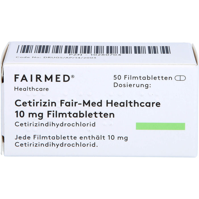 Cetirizin Fair-Med Healthcare 10 mg Filmtabletten, 50 pcs. Tablets