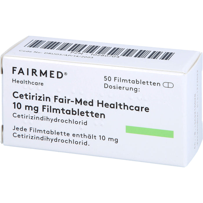 Cetirizin Fair-Med Healthcare 10 mg Filmtabletten, 50 pcs. Tablets