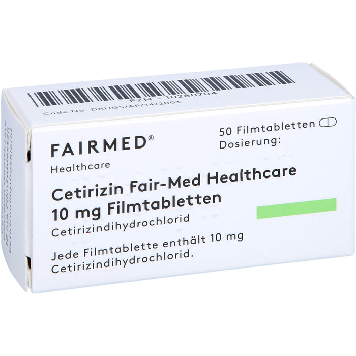 Cetirizin Fair-Med Healthcare 10 mg Filmtabletten, 50 pcs. Tablets