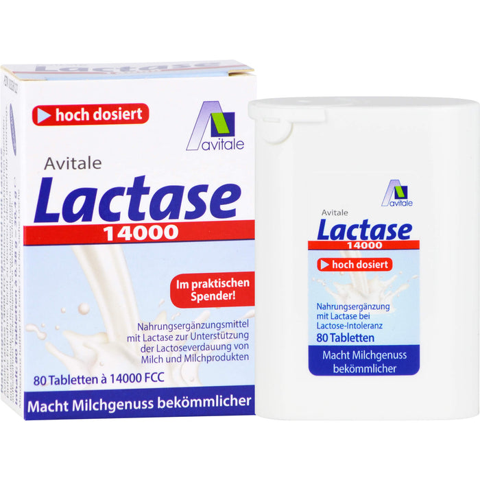 Avitale Lactase 14000 Tabletten, 80 pc Tablettes