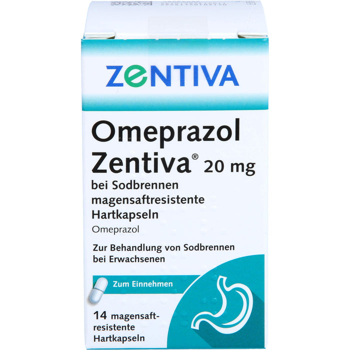 Omeprazol Zentiva 20 mg bei Sodbrennen magensaftresistente Hartkapseln, 14 pcs. Capsules