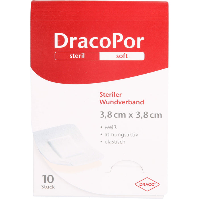 DRACOPOR Wundverband steril 3,8x3,8cm, 10 pcs. Patch