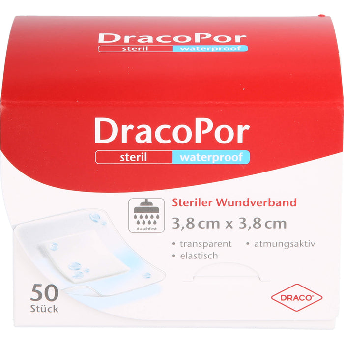 DracoPor Waterproof Wundverband 3,8 cm x 3,8 cm, 50 pcs. Patch