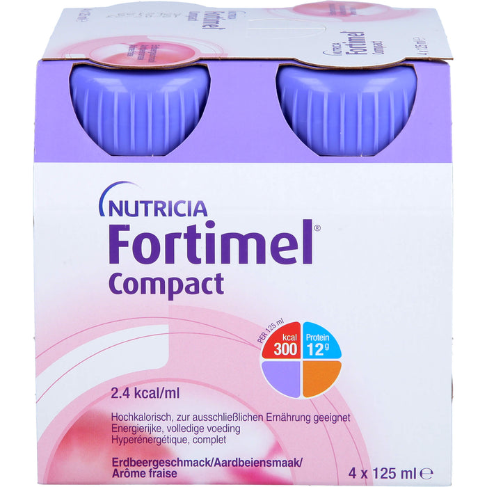 NUTRICIA Fortimel Compact 2,4 energiereiche Trinknahrung Erdbeergeschmack, 125 ml Solution