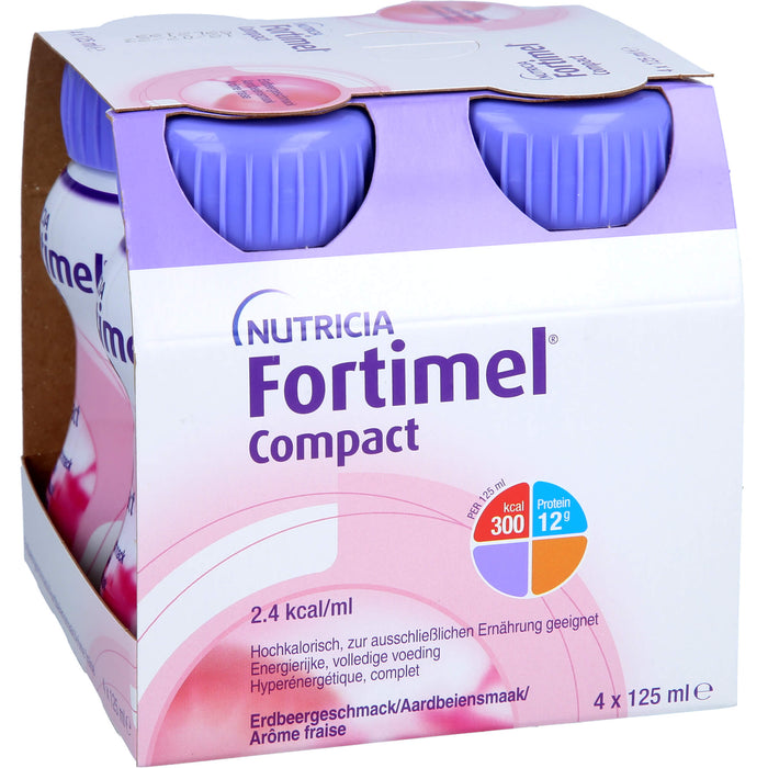NUTRICIA Fortimel Compact 2,4 energiereiche Trinknahrung Erdbeergeschmack, 125 ml Solution