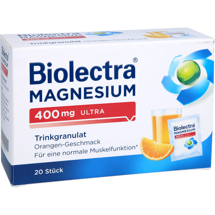 Biolectra Magnesium 400 mg ultra orange Trinkgranulat, 20 St. Beutel