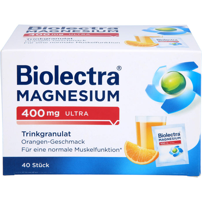 Biolectra Magnesium 400 mg ultra orange Trinkgranulat, 40 pc Sachets