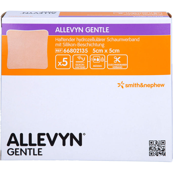 ALLEVYN Gentle 5x5cm Verband, 5 St VER