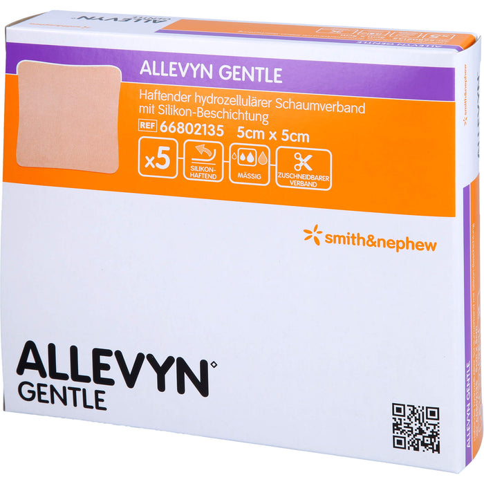 ALLEVYN Gentle 5x5cm Verband, 5 St VER