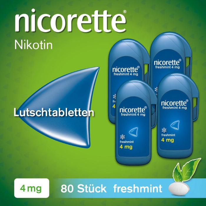 nicorette Lutschtabletten 4 mg Nicotin zuckerfrei, 80 pc Tablettes