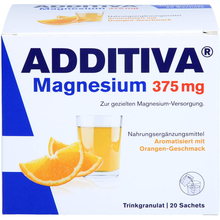 ADDITIVA Magnesium 375 mg Trinkgranulat Orangen-Geschmack, 20 pc Sachets