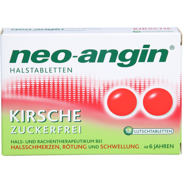 neo-angin Halstabletten Kirsche bei Halsschmerzen, Rötung und Schwellung, 12 pc Tablettes