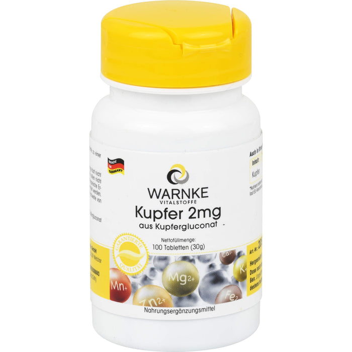 Kupfer 2mg aus Kupfergluconat, 100 St TAB