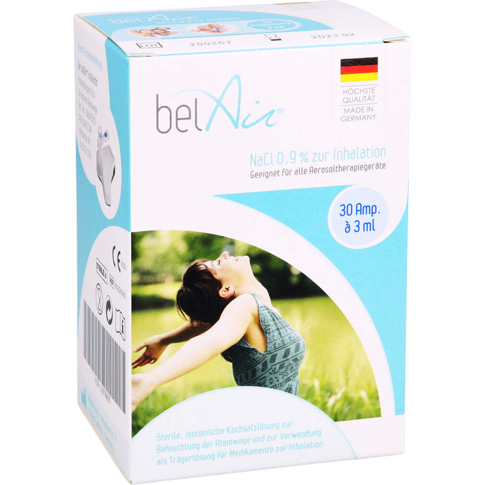 belAir NaCl 0,9 % Inhalationslösung für alle Aerosoltherapiegeräte, 30 pc Ampoules