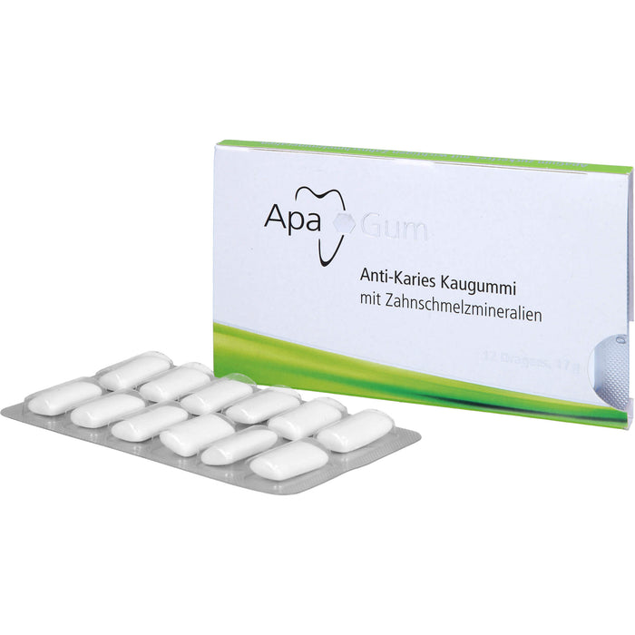 ApaGum Anti-Karies Kaugummi mit Zahnschmelzmaterialien, 12 pcs. Chewing gum