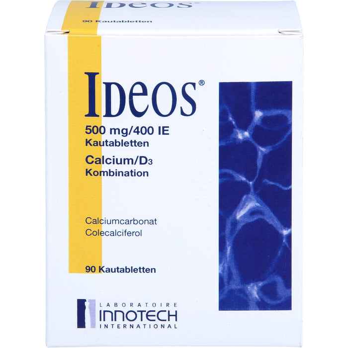 IDEOS 500 mg / 400 I.E. Kautabletten, 90 pc Tablettes