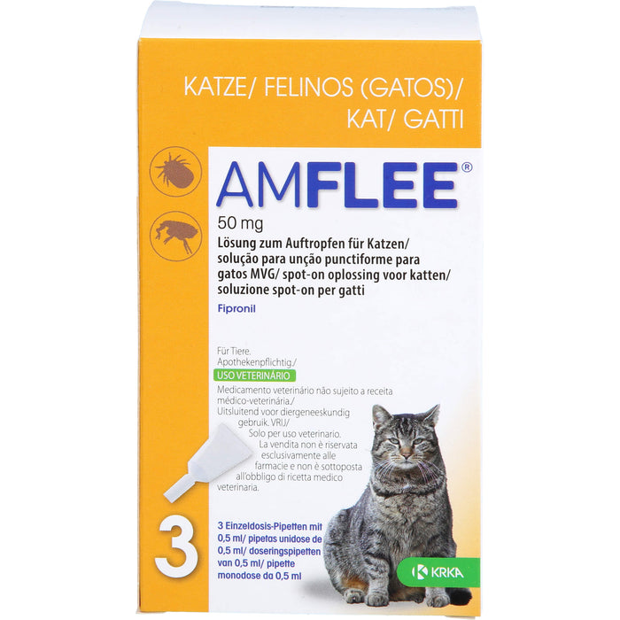 Amflee 50 mg Lösung zum Auftropfen für Katzen, 3 St. Pipetten