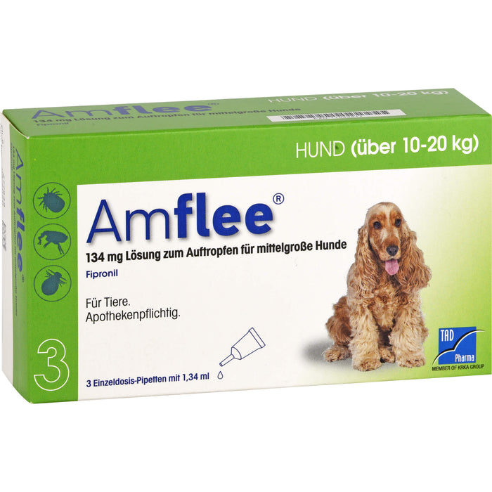 Amflee Lösung für mittelgroße Hunde, 3 pc Ampoules