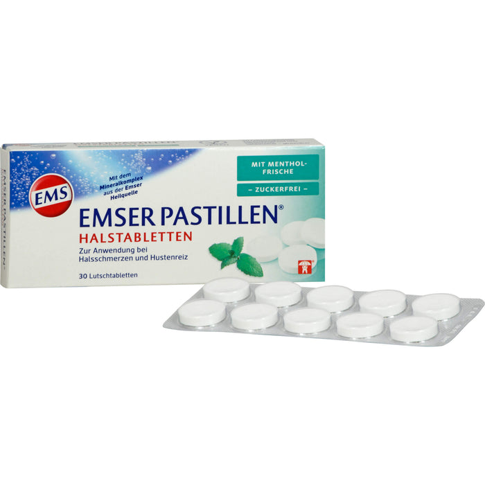 EMSER Pastillen Halstabletten mit Menthol zuckerfrei, 30 St. Tabletten