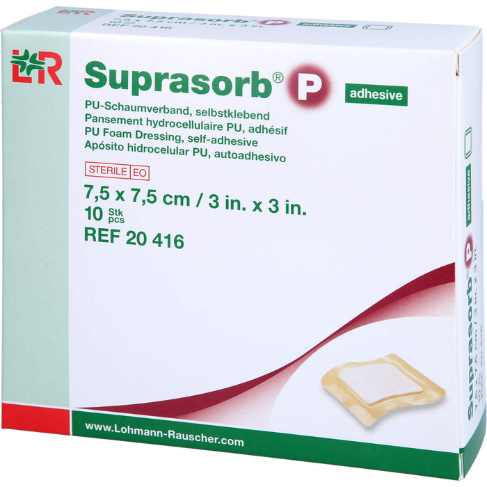 SUPRASORB P PU-Schaumv.7,5x7,5cm selbstklebend, 10 St VER