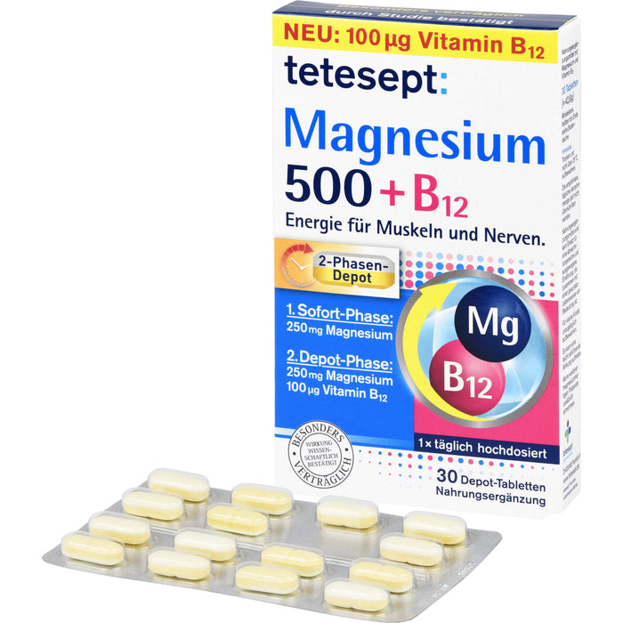 tetesept Magnesium 500 + B12 Depot, 30 St TAB