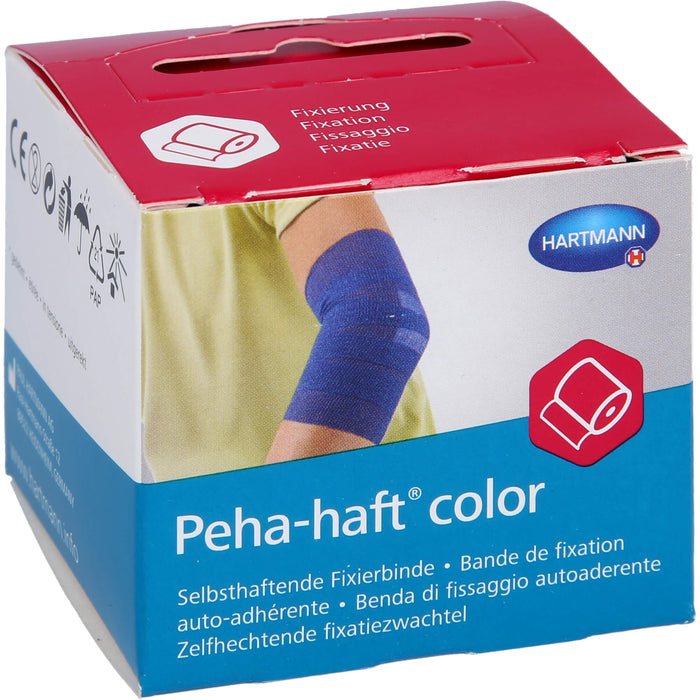 Peha-haft Color Fixierbinde latexfrei 4 cm x 4 m blau, 1 pcs. Pack