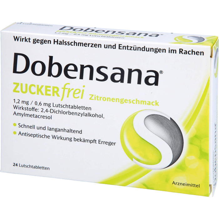 Dobensana zuckerfrei Zitronengeschmack Lutschtabletten, 24 pcs. Tablets