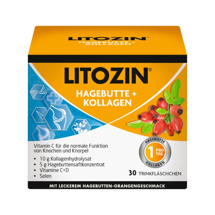 LITOZIN Hagebutte + Kollagen Trinkfläschchen, 30 ml Solution