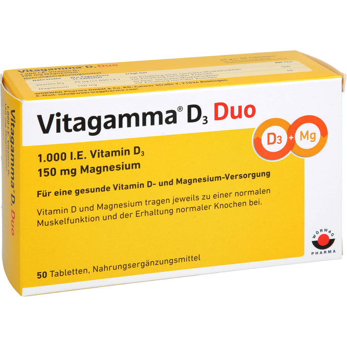 Vitagamma D3 Duo 1,000 I.E. 150 mg Magnesium NEM, 50 St TAB