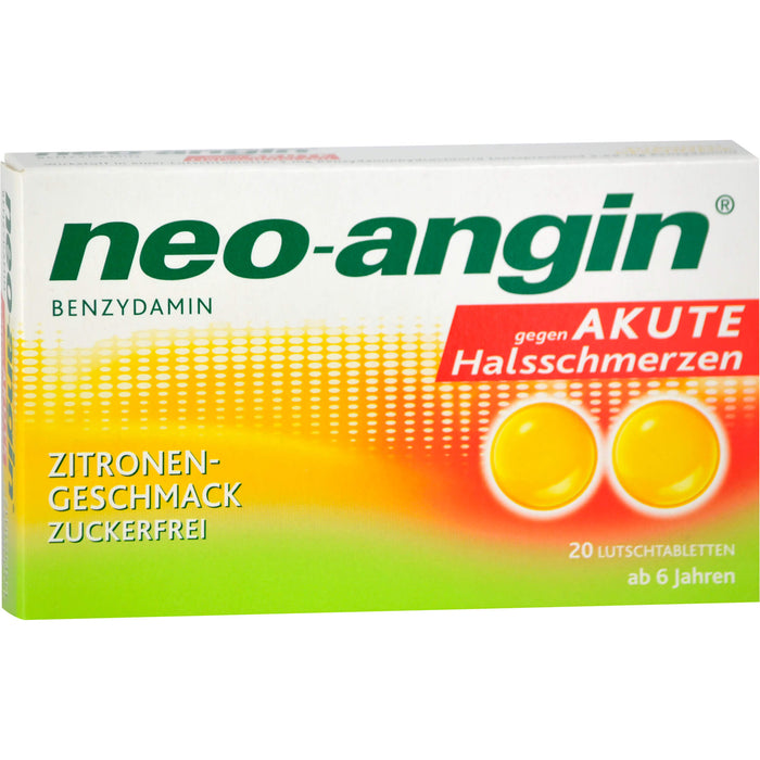 neo-angin Benzydamin Zitronengeschmack Lutschtabletten, 20 pcs. Tablets