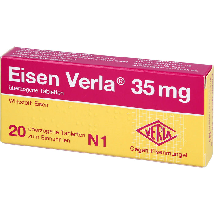 Eisen Verla 35 mg, überzogene Tabletten, 20 St UTA